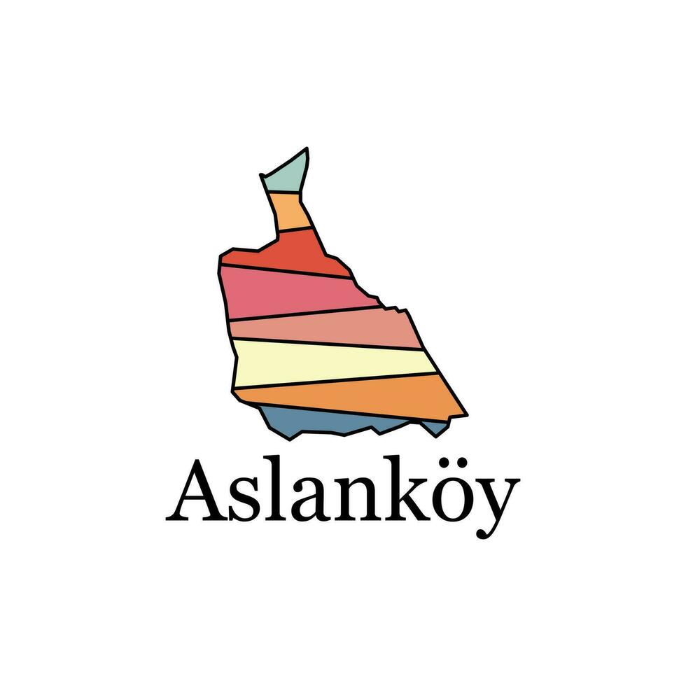 carta geografica di aslankoy, aslankoy vettore carta geografica, città illustrazione design modello per il tuo azienda