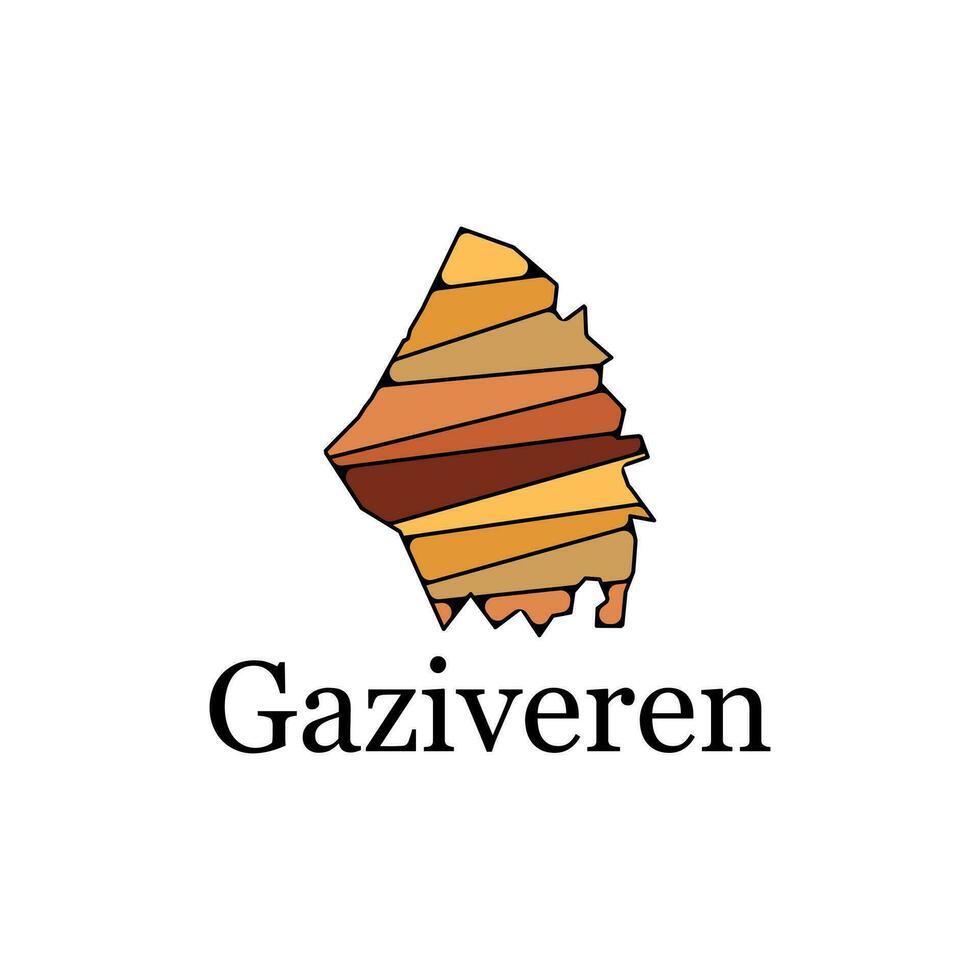 logo città di il gaziveren, carta geografica di gaziveren tacchino regione, grafico elemento illustrazione modello design vettore