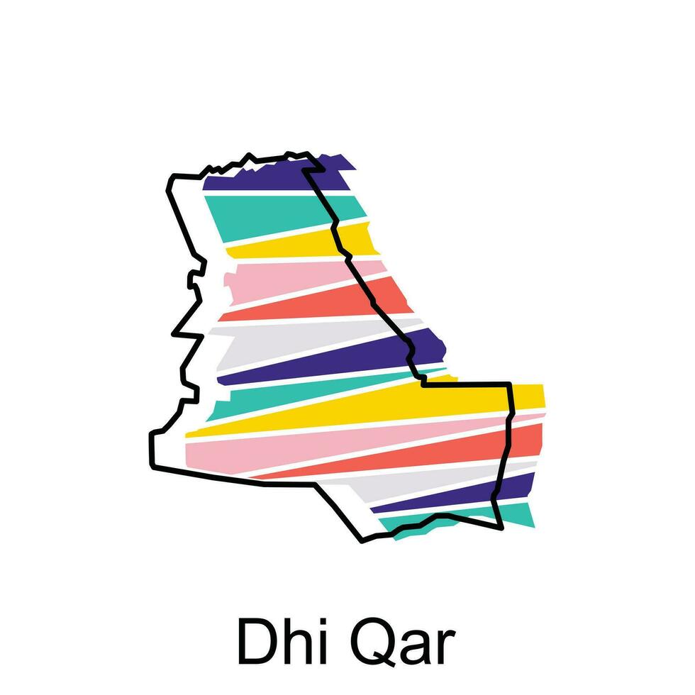 carta geografica di dhi qar illustrazione design modello, carta geografica bandiera repubblica nazione di Iraq vettore