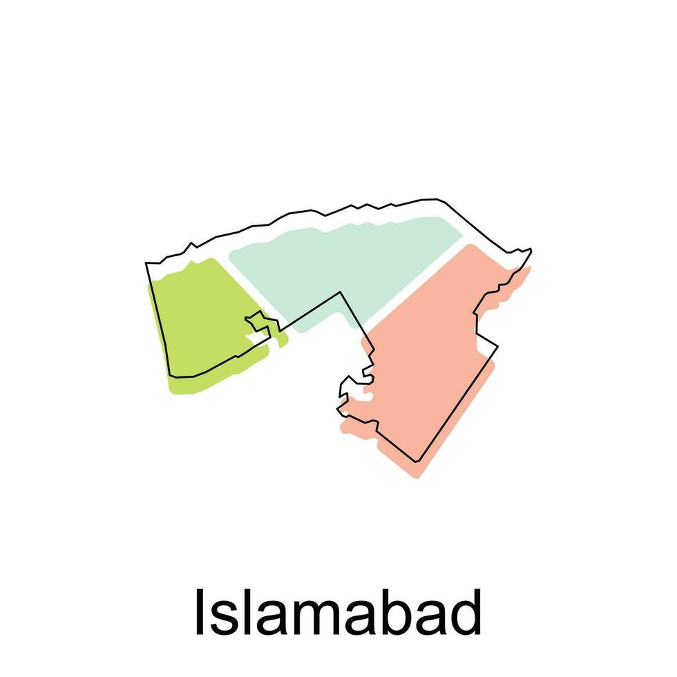 carta geografica di islamabad moderno con schema stile vettore disegno, mondo carta geografica internazionale vettore modello