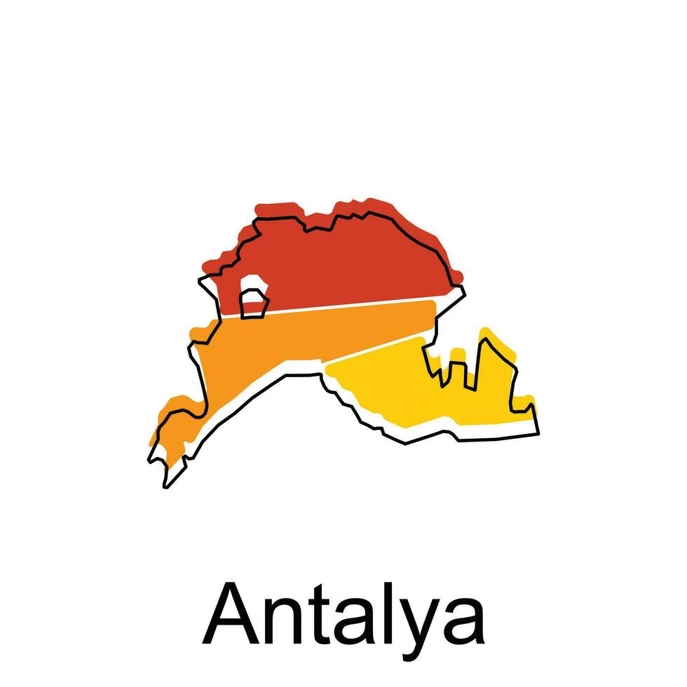 antalya mondo carta geografica vettore design modello, grafico stile isolato su bianca sfondo, adatto per il tuo azienda