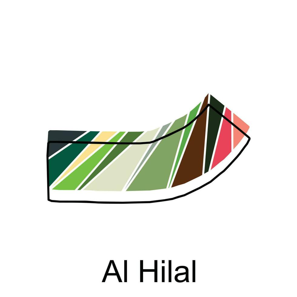 carta geografica di al hial, piatto vettore con alto particolari. Qatar amministrativo carta geografica con internazionale confine design modello