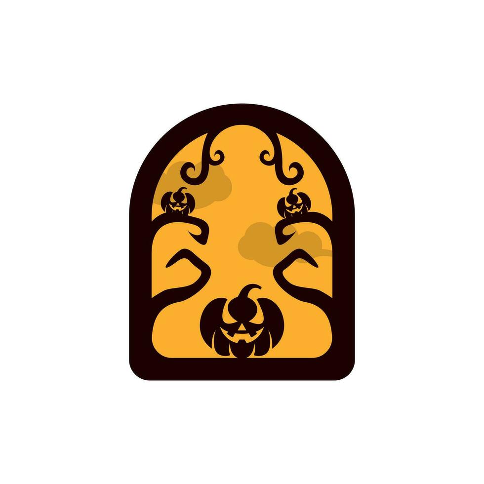 Halloween simboli zucca, logo design modello, vettore illustrazione, Halloween notte vettore logo