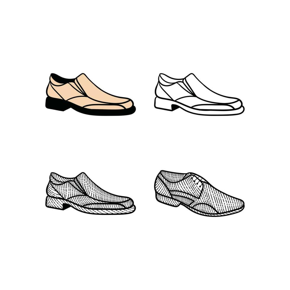 impostato di femmina scarpa linea illustrazione collezione, con moderno vettore concetto. adatto per il tuo azienda