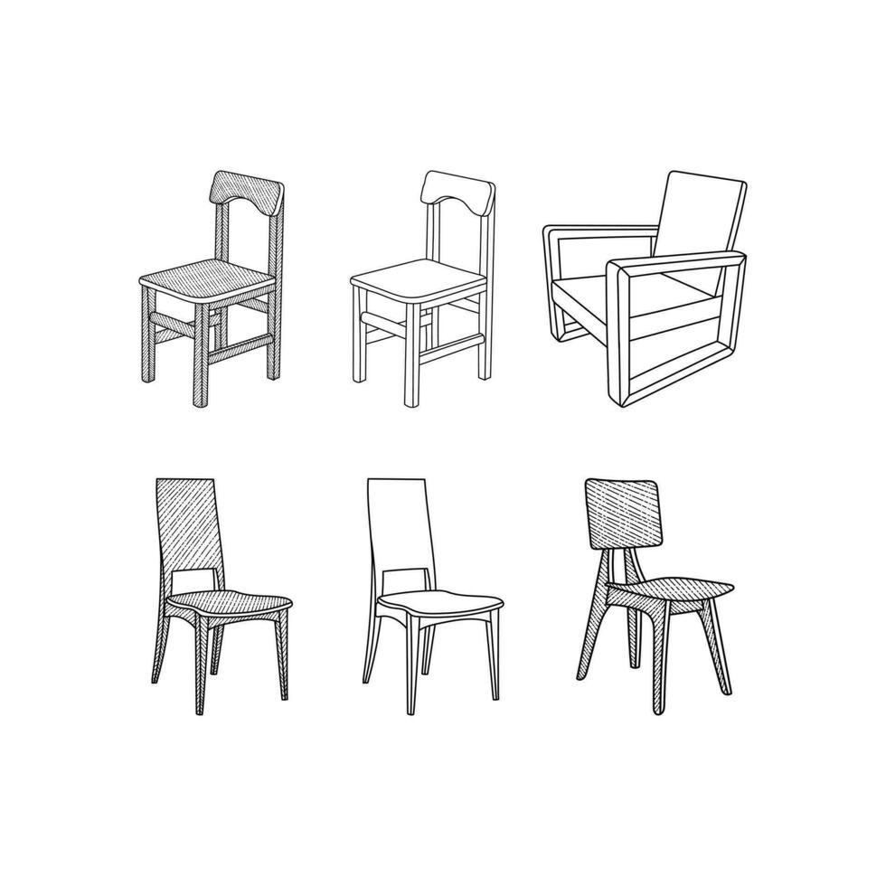 impostato di sedia mobilia icona linea illustrazione collezione, con moderno vettore concetto. adatto per il tuo azienda