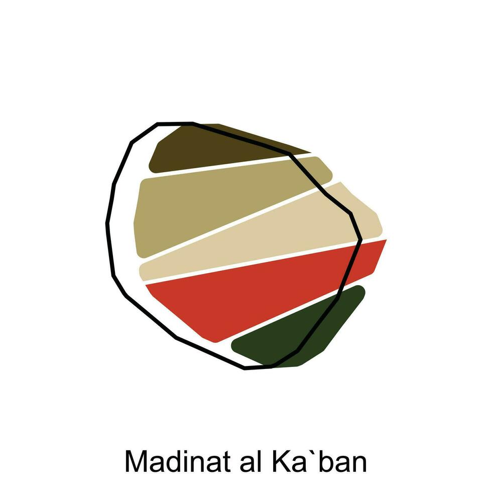 carta geografica di madinat al ka bandire nel Qatar nazione, illustrazione design modello, adatto per il tuo azienda vettore