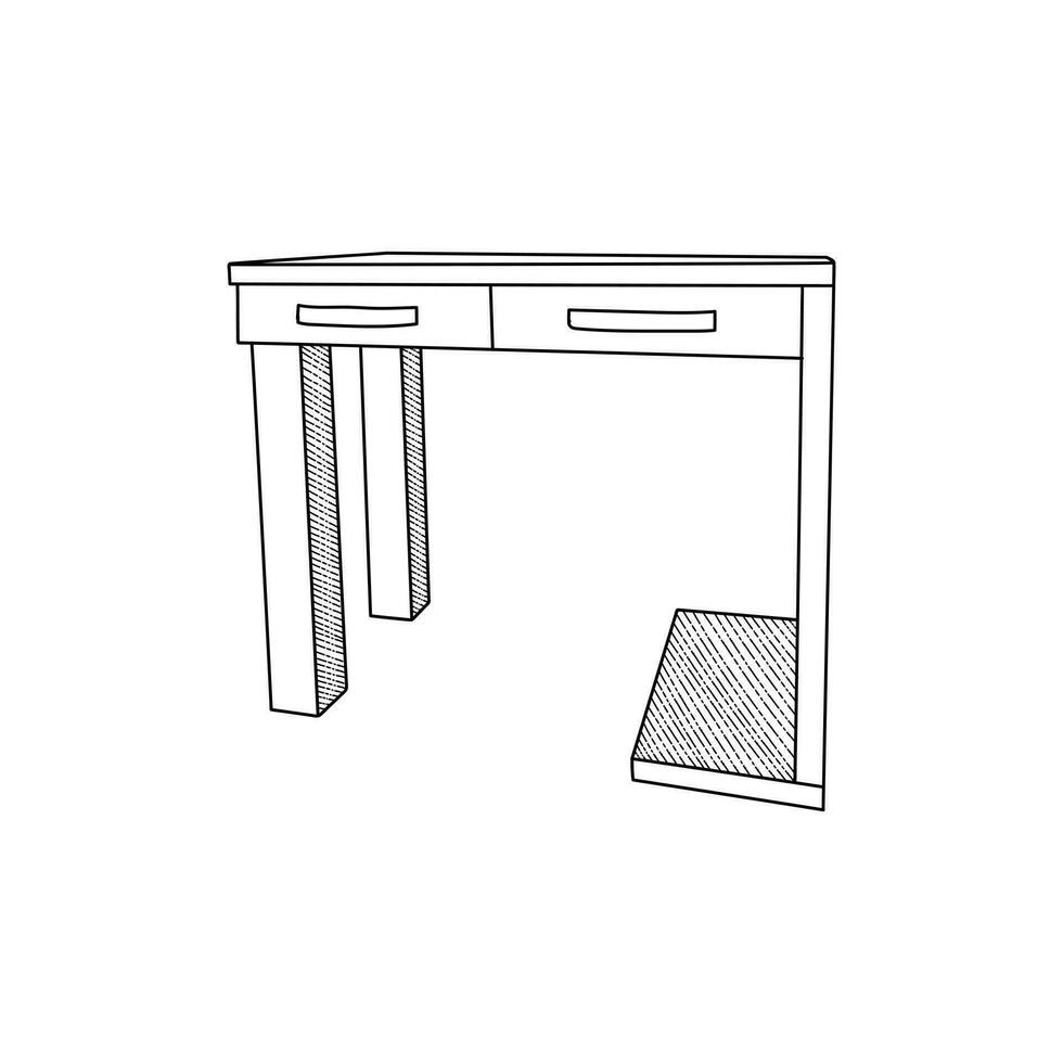 mobilia minimalista logo design di tavolo, vettore icona illustrazione design modello