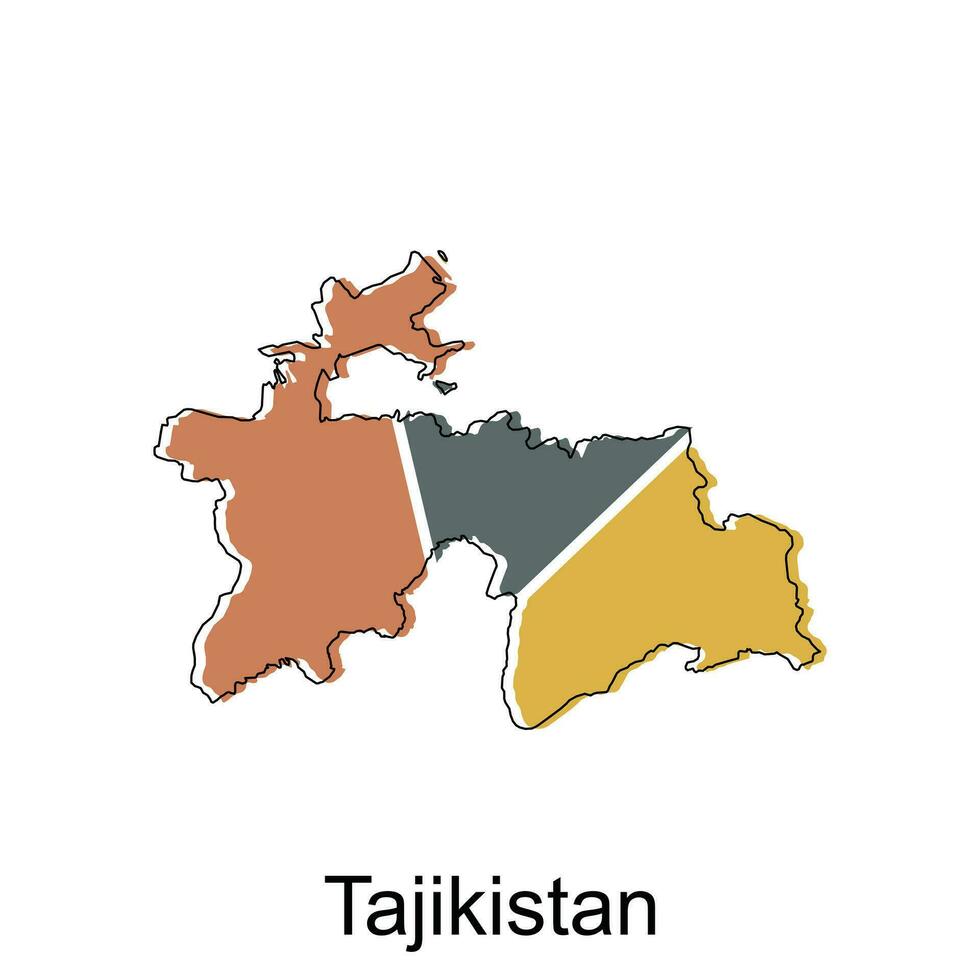 tagikistan carta geografica vettore illustrazione su bianca sfondo, illustrazione vettore design modello, adatto per il tuo azienda