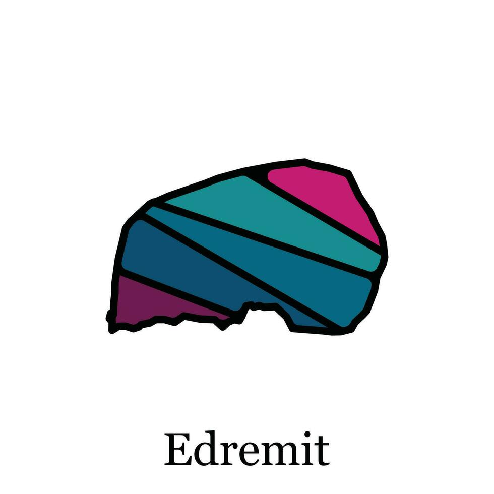 edremit tacchino carta geografica illustrazione vettore design modello, adatto per il tuo azienda, geometrico logo design elemento