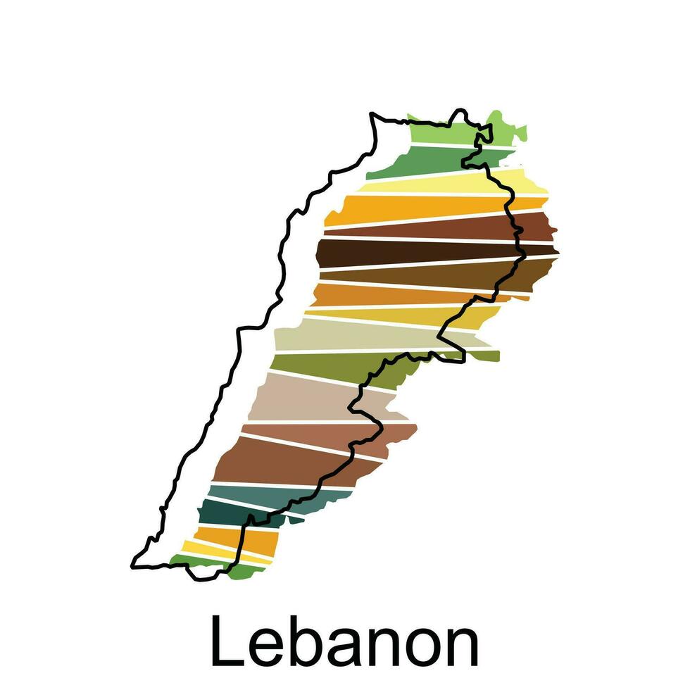 Libano carta geografica e nero lettering design su bianca sfondo vettore