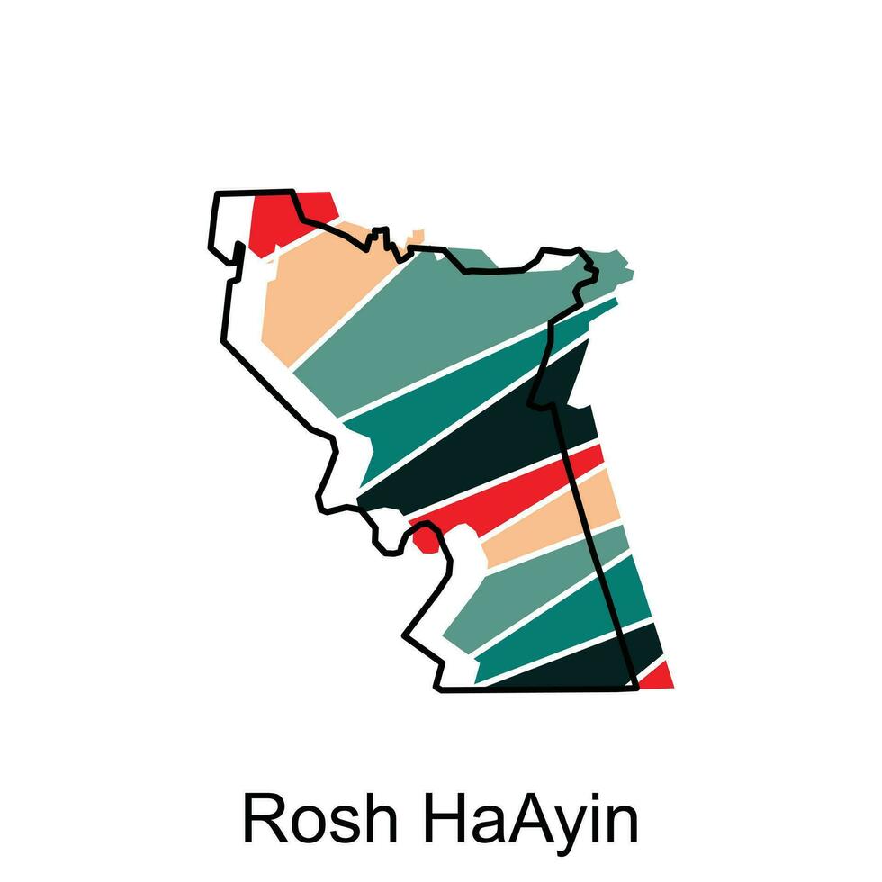 dettagliato carta geografica di Rosh haayin città amministrativo la zona. vettore illustrazione design modello. paesaggio urbano