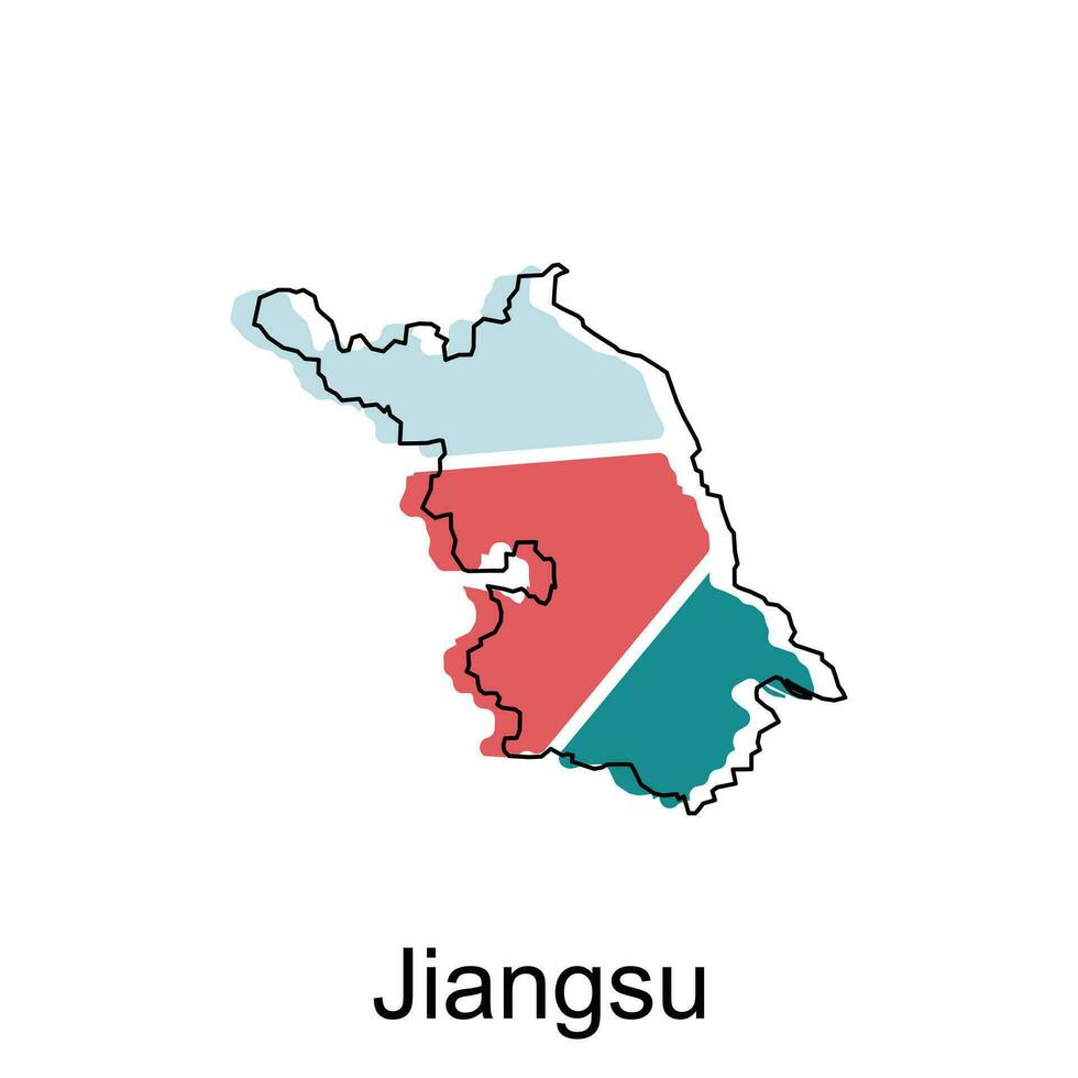 alto dettagliato vettore carta geografica di jiangsu moderno schema, logo vettore design. astratto, disegni concetto, logo, logotipo elemento per modello.