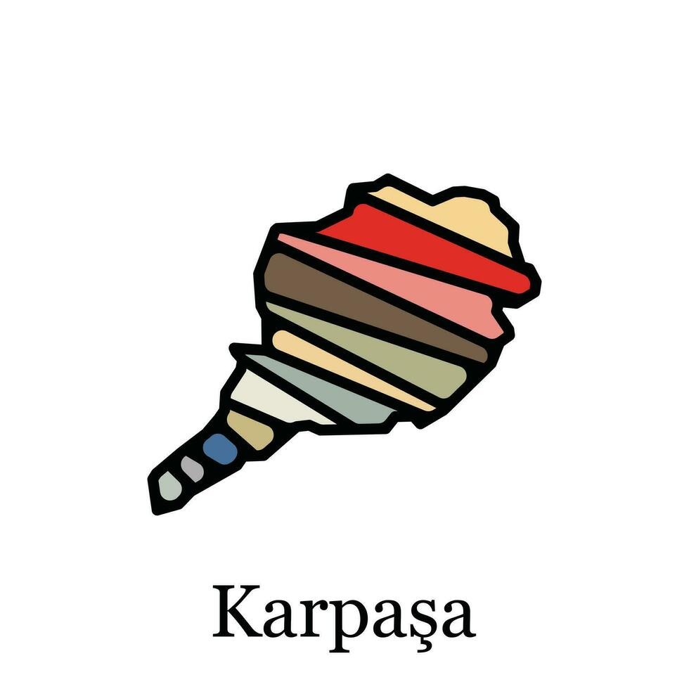 vettore file carta geografica di Karpasa, geometrico carta geografica di tacchino regione vettore design modello. modificabile ictus