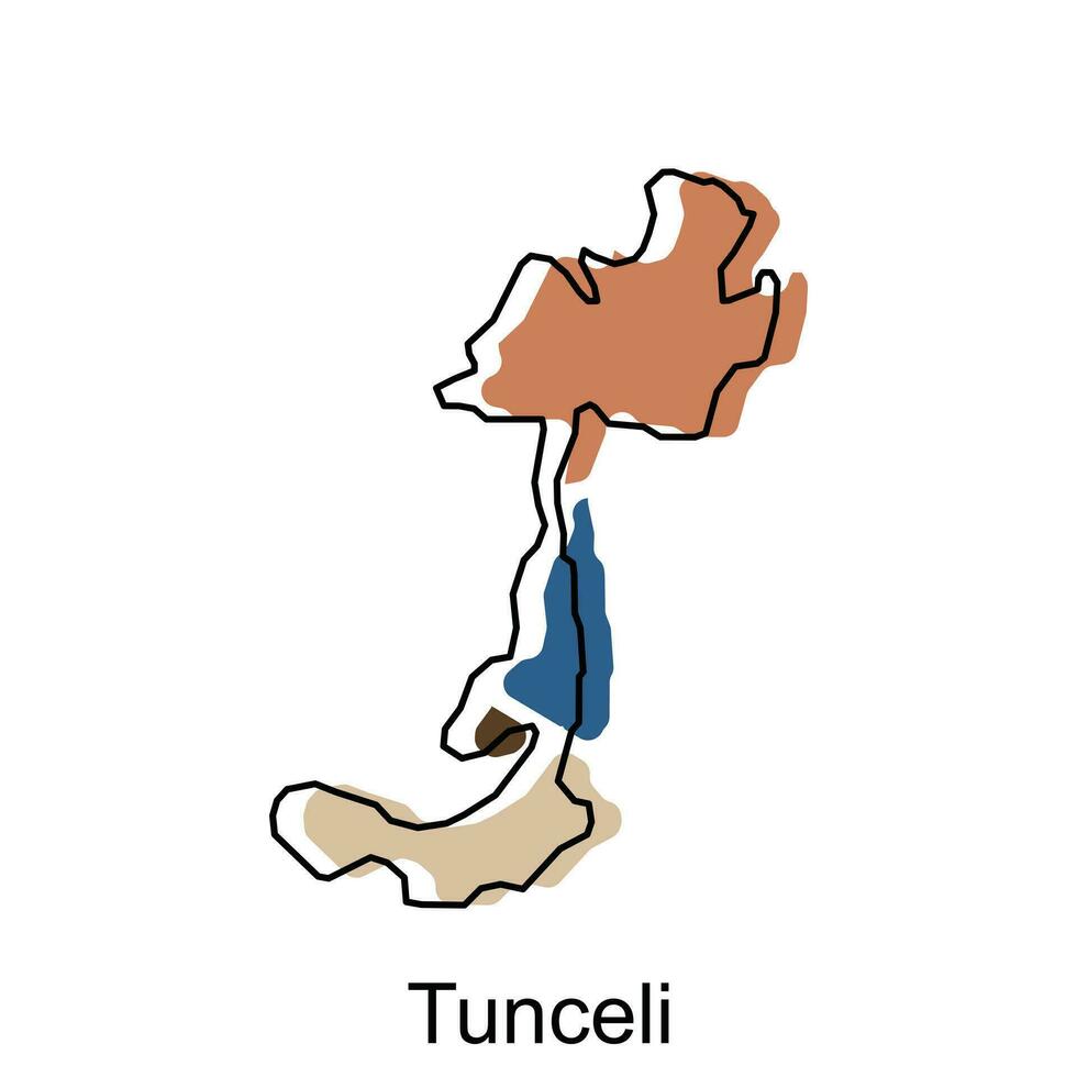 carta geografica di tunceli Provincia di tacchino, illustrazione vettore design modello, adatto per il tuo azienda, geometrico logo design elemento