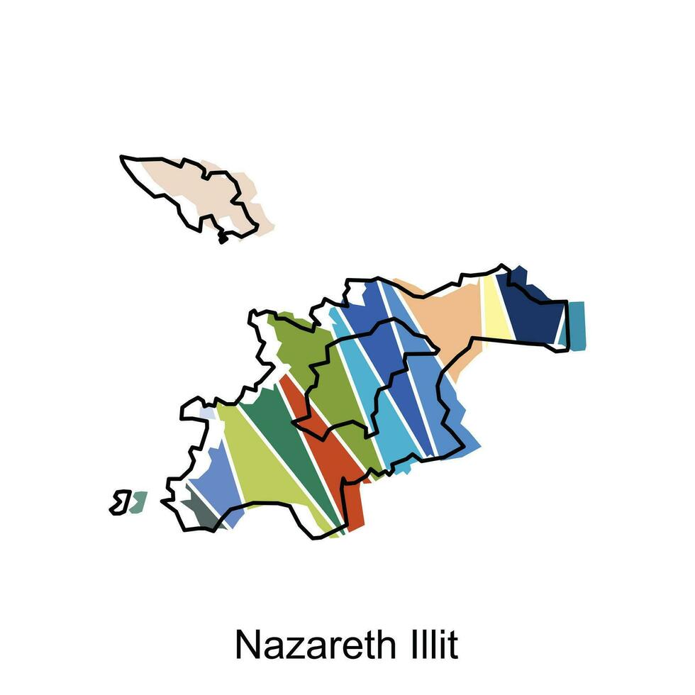 vettore file carta geografica di Nazareth illuminato, schema carta geografica di Israele nazione vettore design modello. modificabile ictus