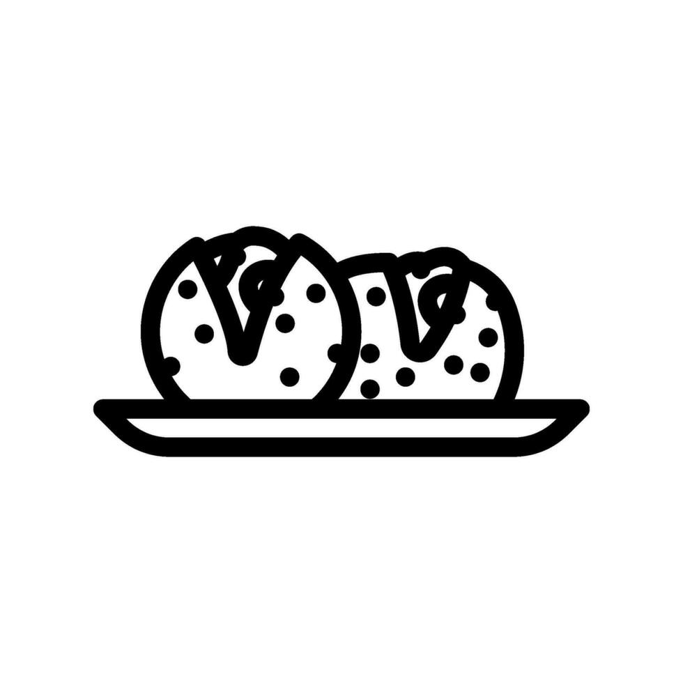 takoyaki giapponese cibo linea icona vettore illustrazione