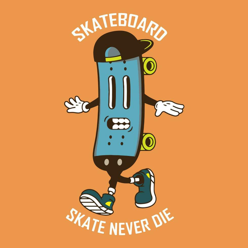 skateboard personaggio vettore arte illustrazione