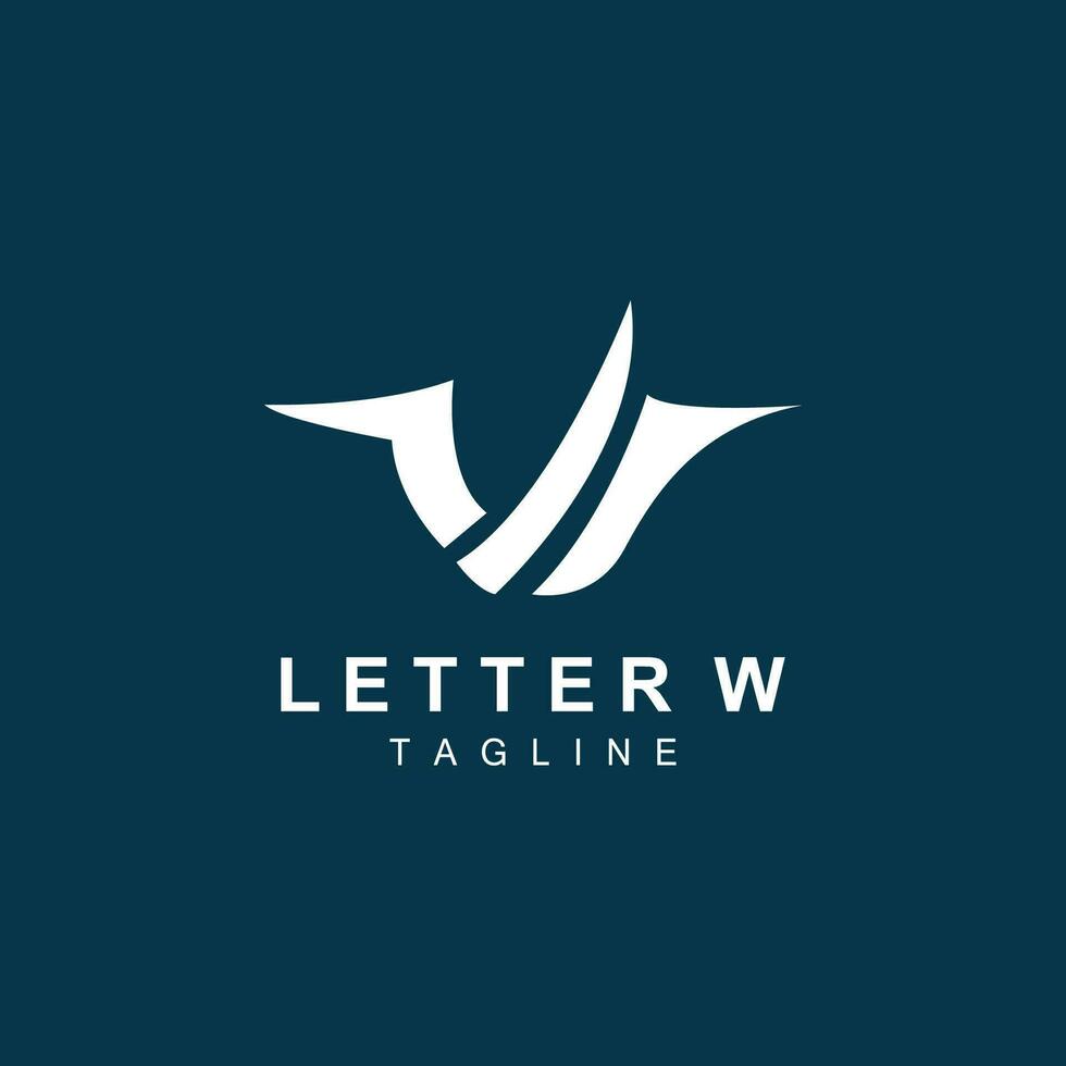 w lettera logo, alfabeto iniziale vettore, semplice logotipo disegno, icona simbolo modello illustrazione vettore