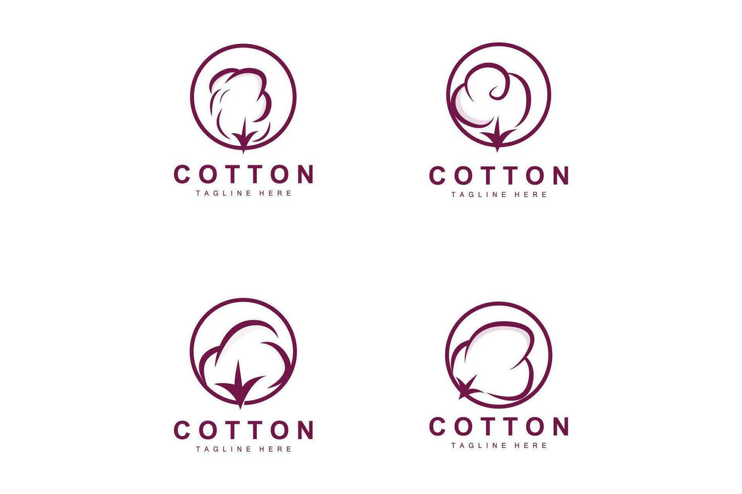 cotone logo, morbido cotone fiore design vettore naturale biologico impianti abbigliamento materiale e bellezza tessile