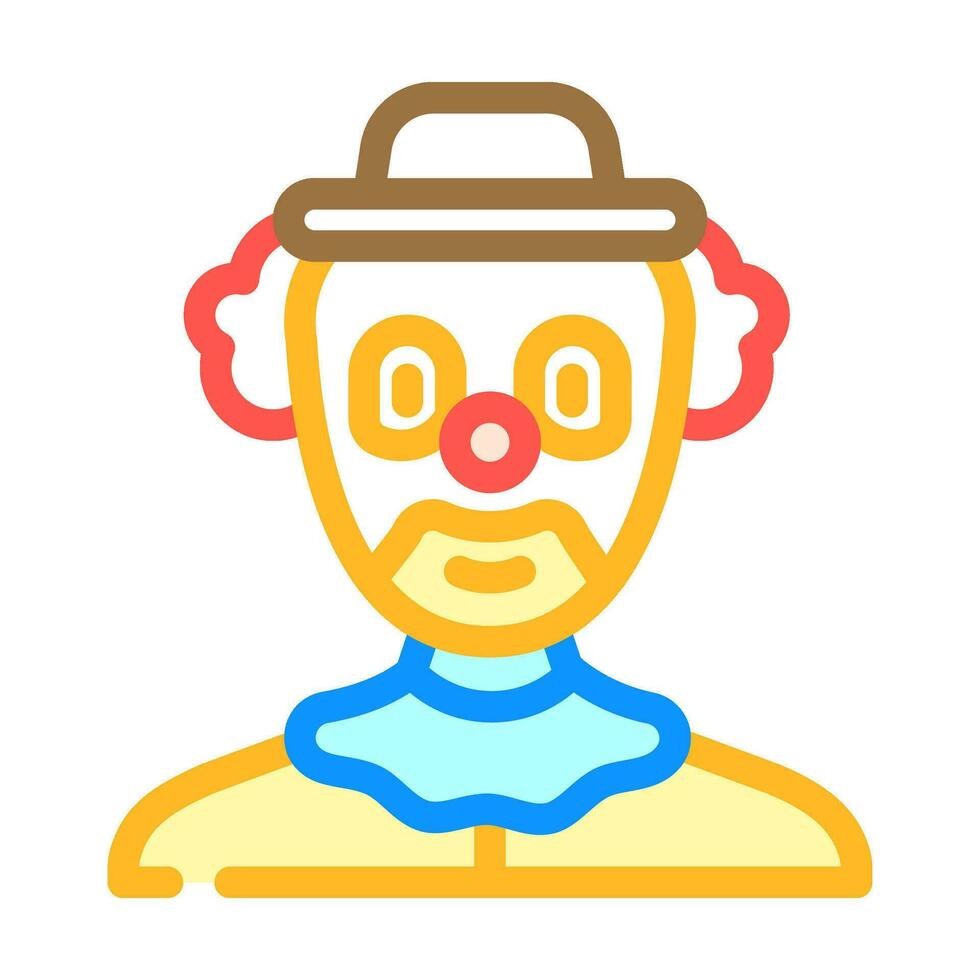clown carnevale Vintage ▾ mostrare colore icona vettore illustrazione