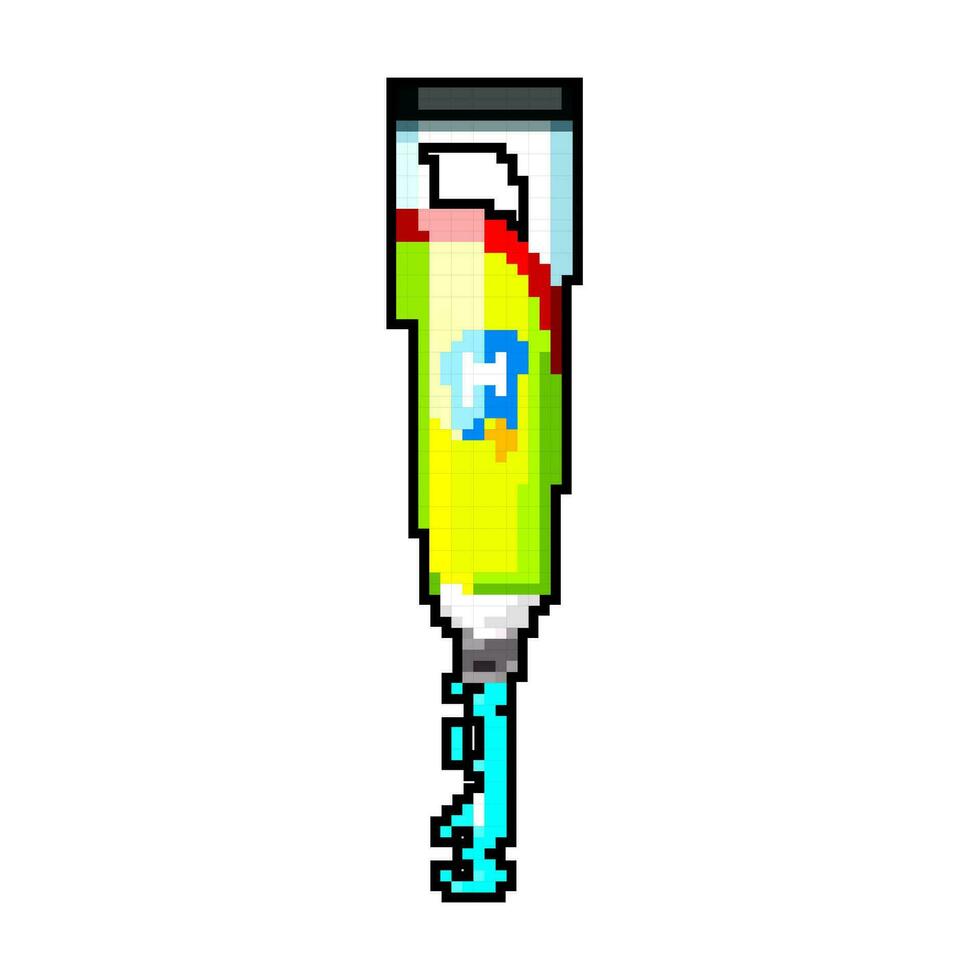 dentale dentifricio gioco pixel arte vettore illustrazione