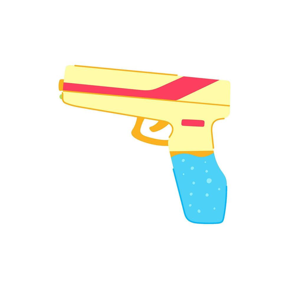 giallo acqua pistola cartone animato vettore illustrazione