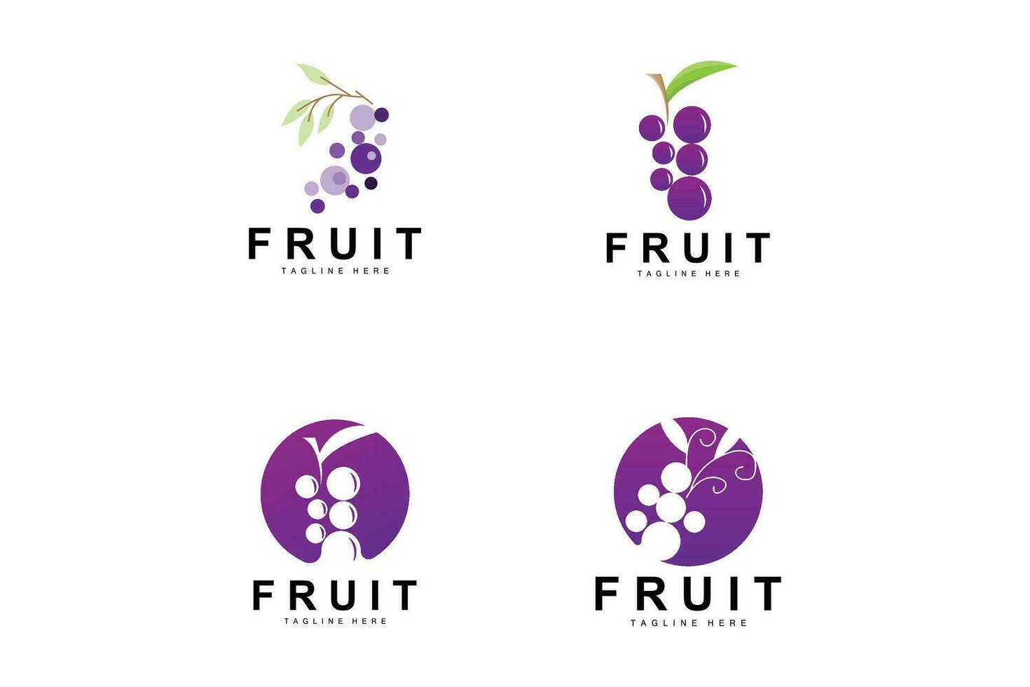 uva logo, azienda agricola frutta vettore, fresco viola frutta disegno, uva Prodotto icona, frutta negozio vettore