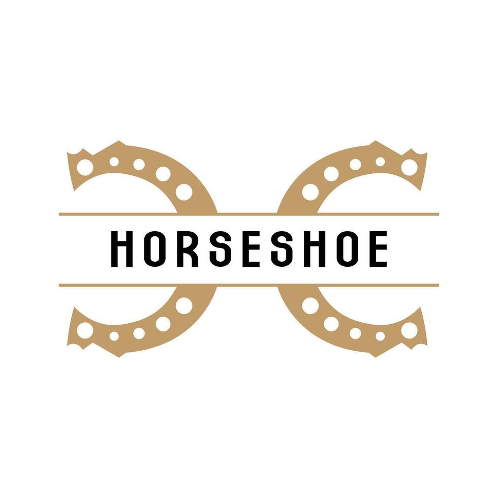 ferro di cavallo logo, cowboy cavallo vettore, icona design simbolo modello vettore