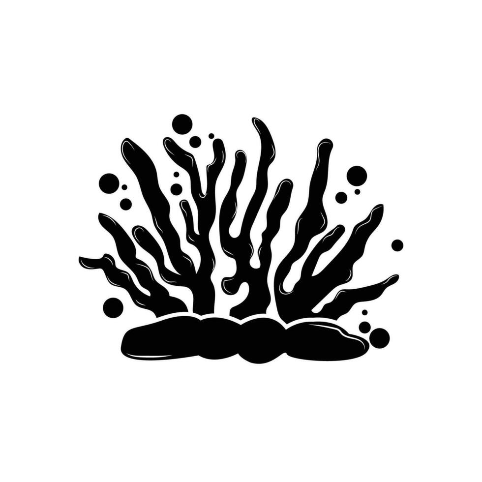 alga marina logo, oceano ornamentale pianta disegno, marino vita vettore, simbolo illustrazione vettore