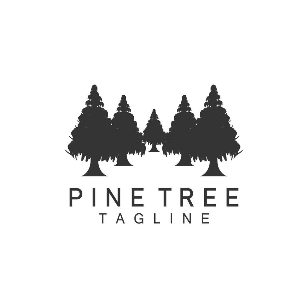 pino albero logo, verde pianta vettore, albero silhouette disegno, icona, illustrazione, modello vettore