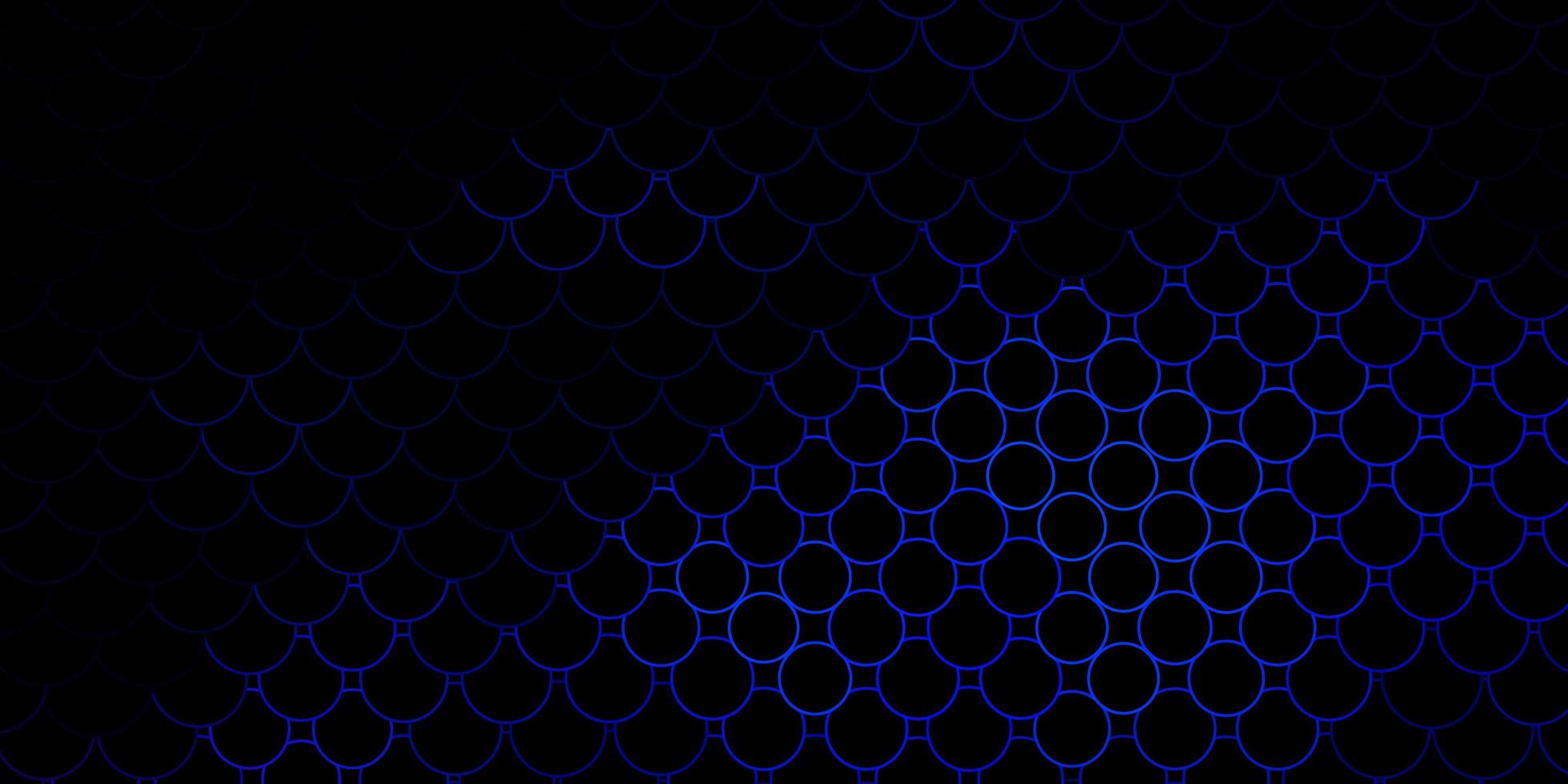 sfondo vettoriale blu scuro con illustrazione di puntini con set di brillanti sfere astratte colorate motivo per opuscoli opuscoli