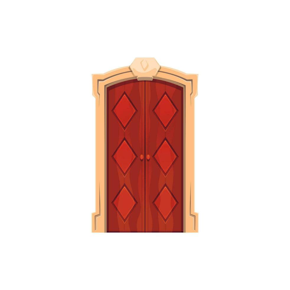 davanti porta con porta, Vintage ▾ rosso di legno cancelli vettore