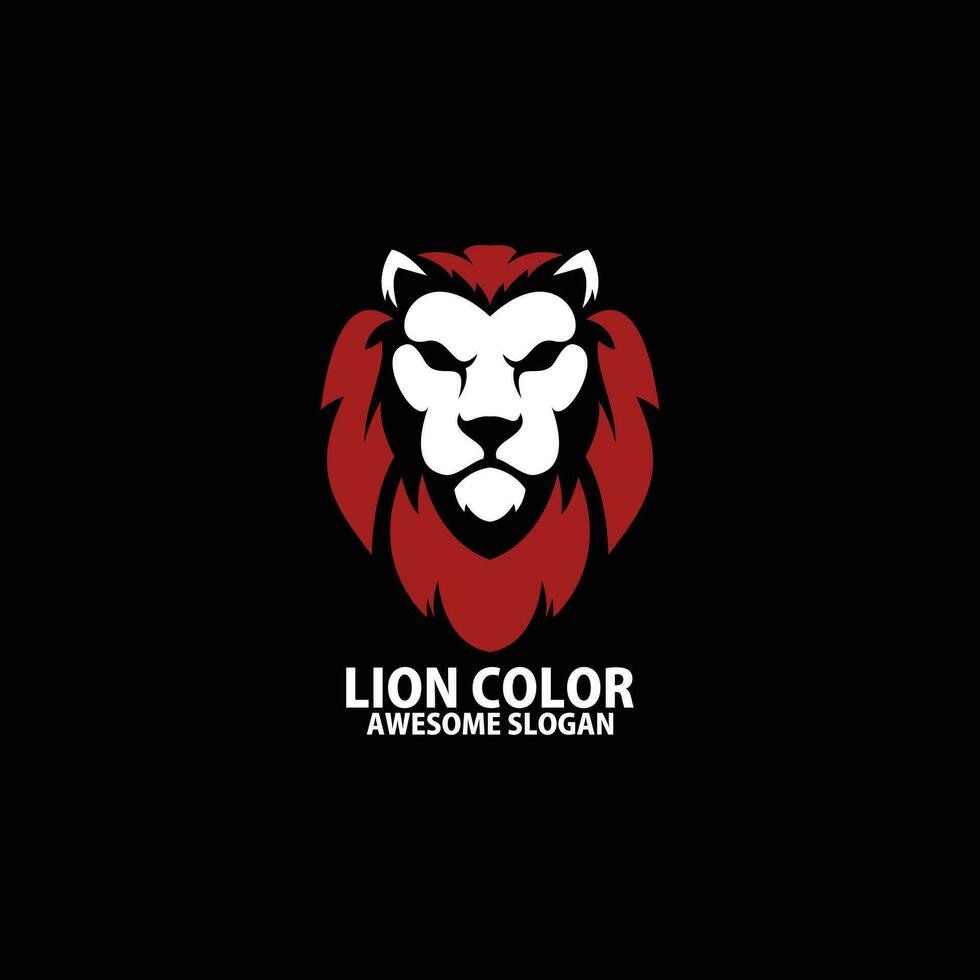 Leone testa logo design colore vettore