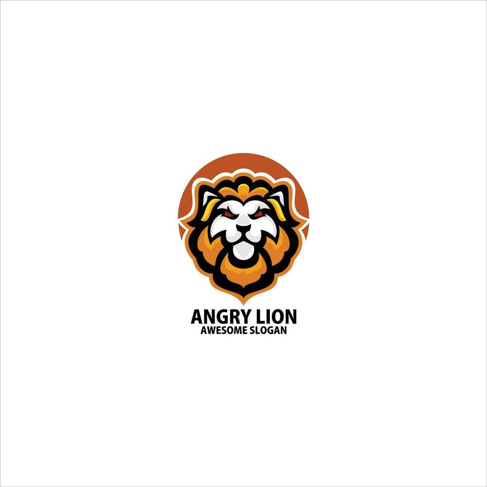 arrabbiato Leone design logo gioco esport vettore