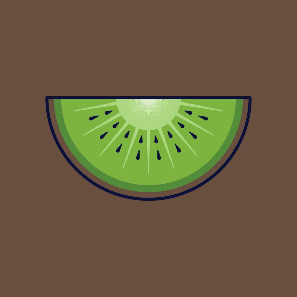 Kiwi frutta cartone animato vettore icona illustrazione. cibo frutta icona concetto isolato premio vettore. piatto cartone animato stile adatto per ragnatela atterraggio pagina, striscione, etichetta, sfondo