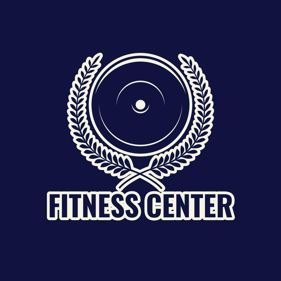 impostato di fitness logo retrò stile. bene per fitness logo, Palestra logo. manubrio con catena. modello per sport icona, simbolo, logo o altro marchio. moderno retrò illustrazione. vettore