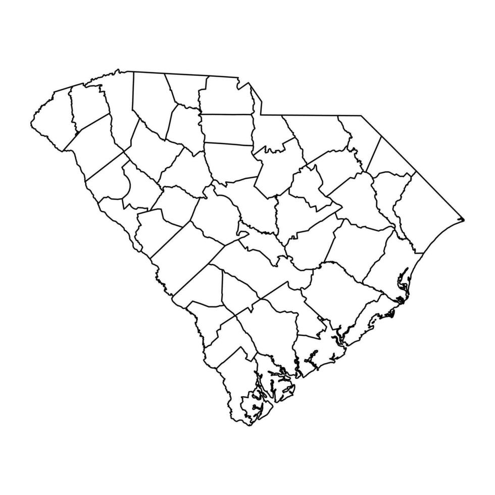 Sud carolina stato carta geografica con contee. vettore illustrazione.