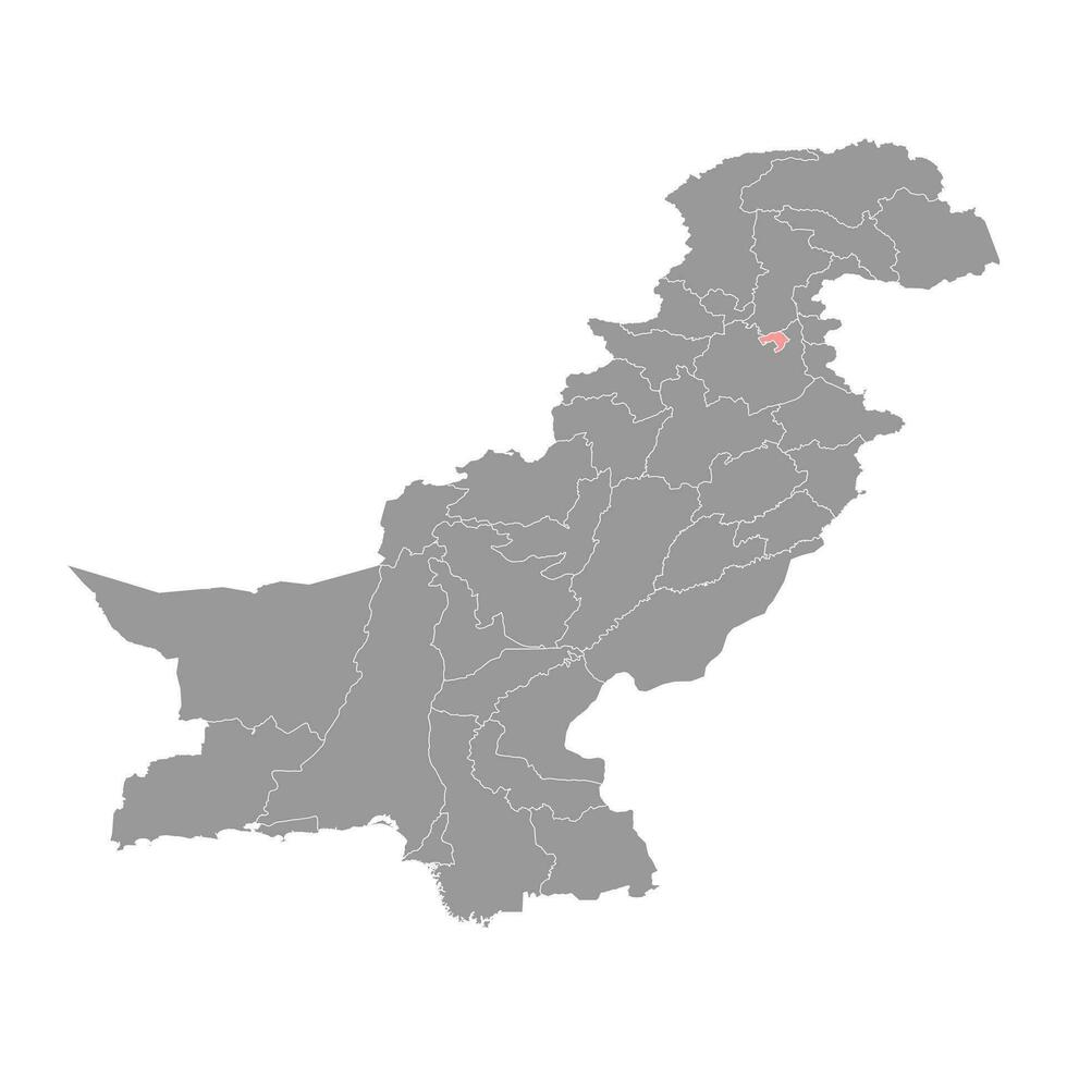 islamabad capitale territorio carta geografica, federale territorio di Pakistan. vettore illustrazione.