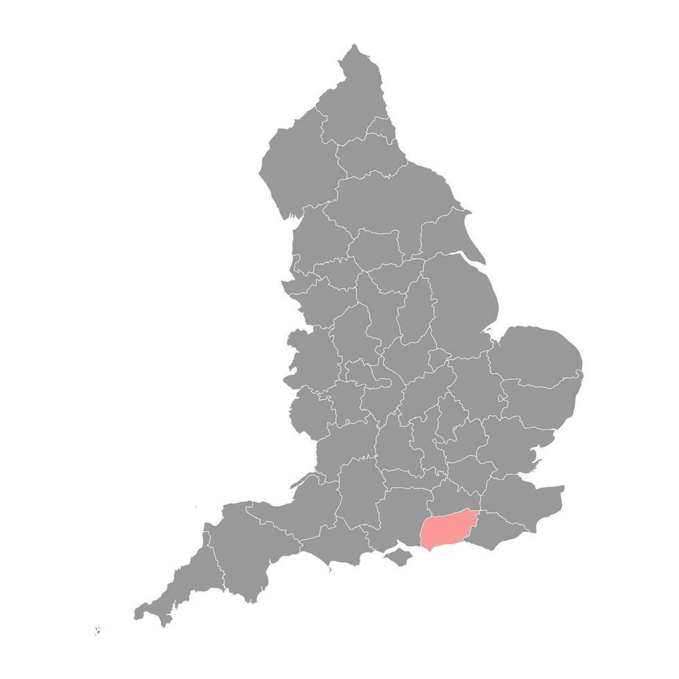 ovest sussex carta geografica, cerimoniale contea di Inghilterra. vettore illustrazione.