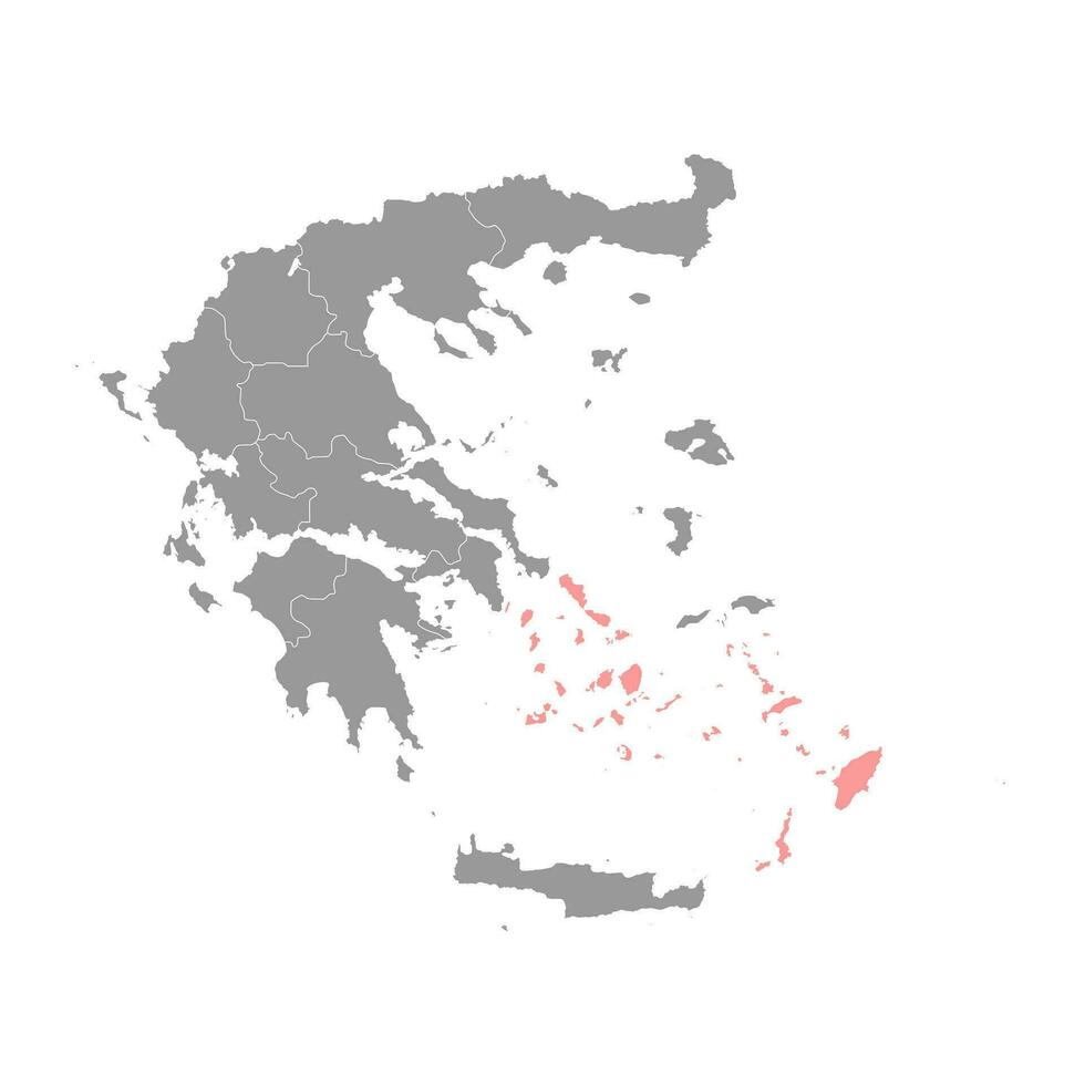 Sud Egeo regione carta geografica, amministrativo regione di Grecia. vettore illustrazione.