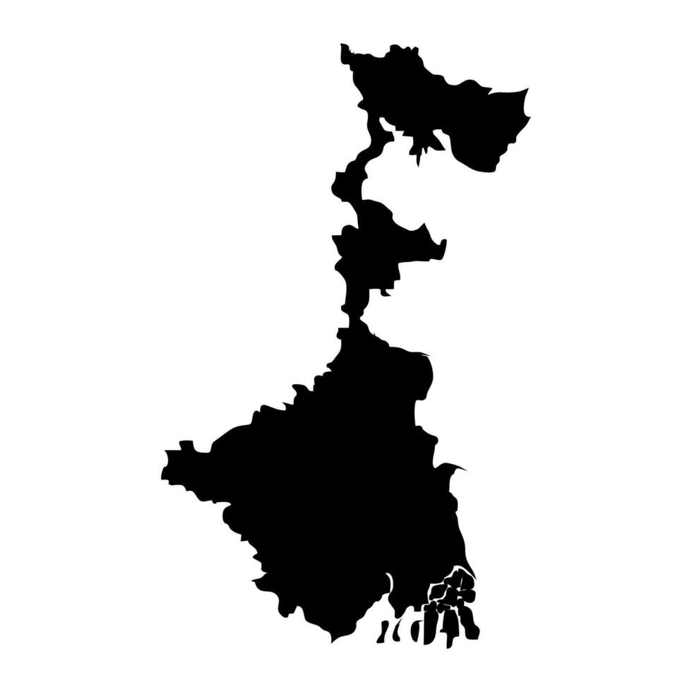 ovest Bengala stato carta geografica, amministrativo divisione di India. vettore illustrazione.