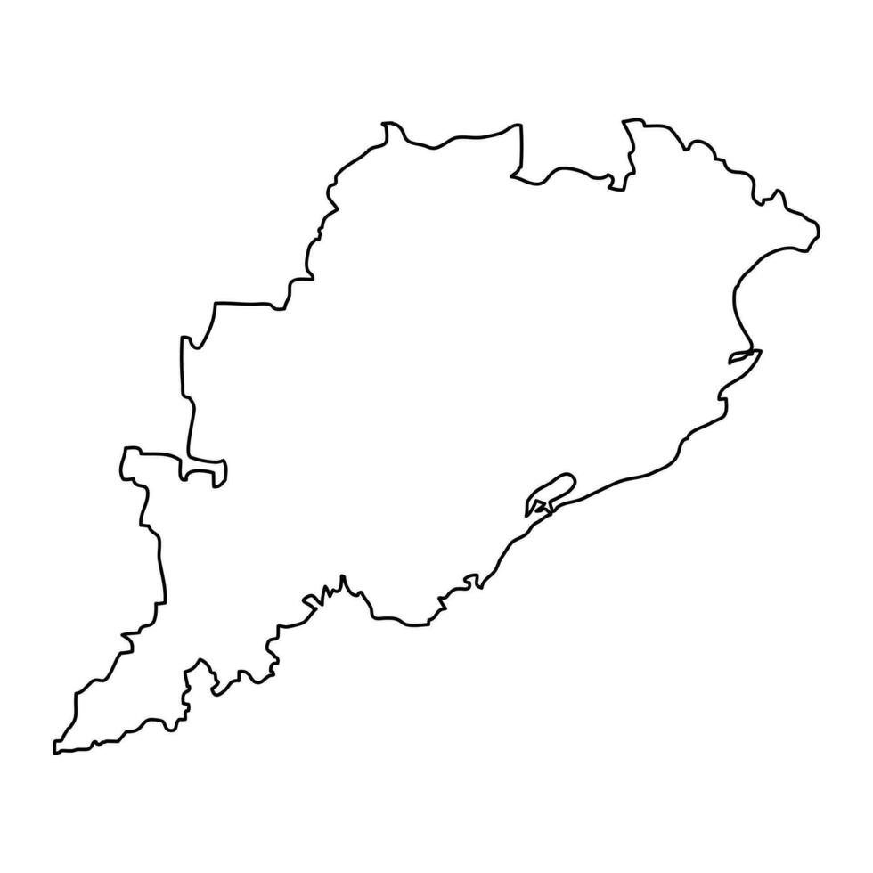 odisha stato carta geografica, amministrativo divisione di India. vettore illustrazione.