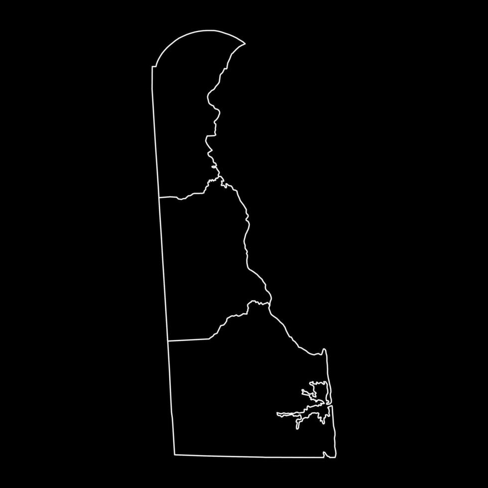 Delaware stato carta geografica con contee. vettore illustrazione.
