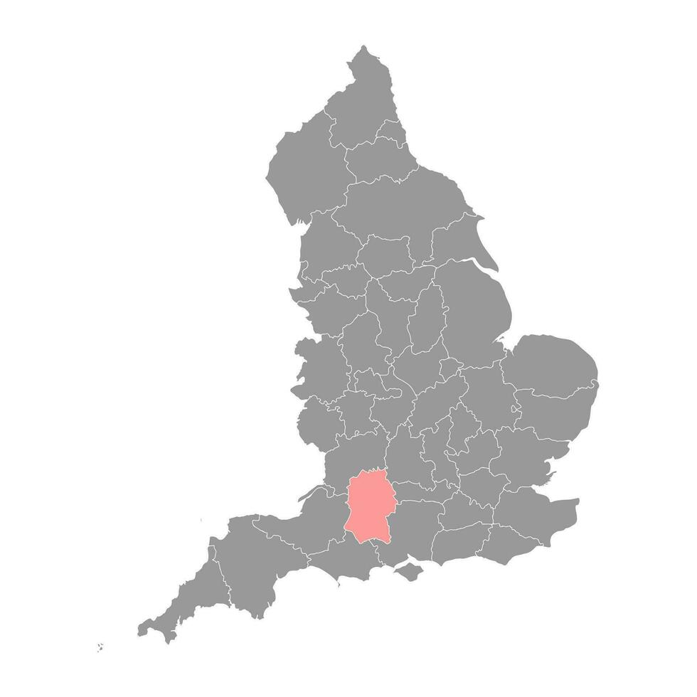 Wiltshire carta geografica, cerimoniale contea di Inghilterra. vettore illustrazione.