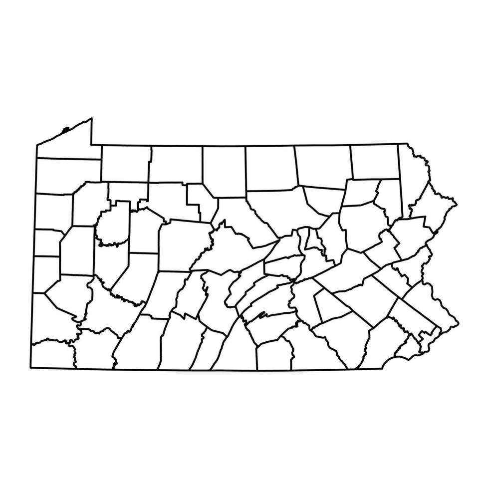 Pennsylvania stato carta geografica con contee. vettore illustrazione.