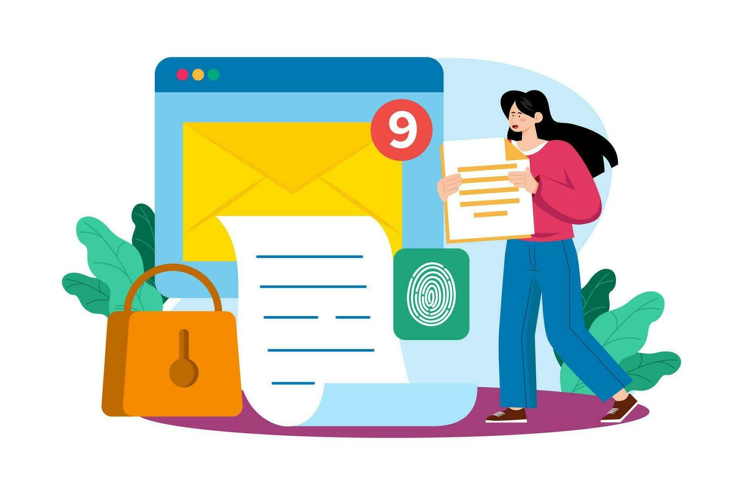 e-mail servizio fornitori offrire sicuro e affidabile messaggistica soluzioni. vettore