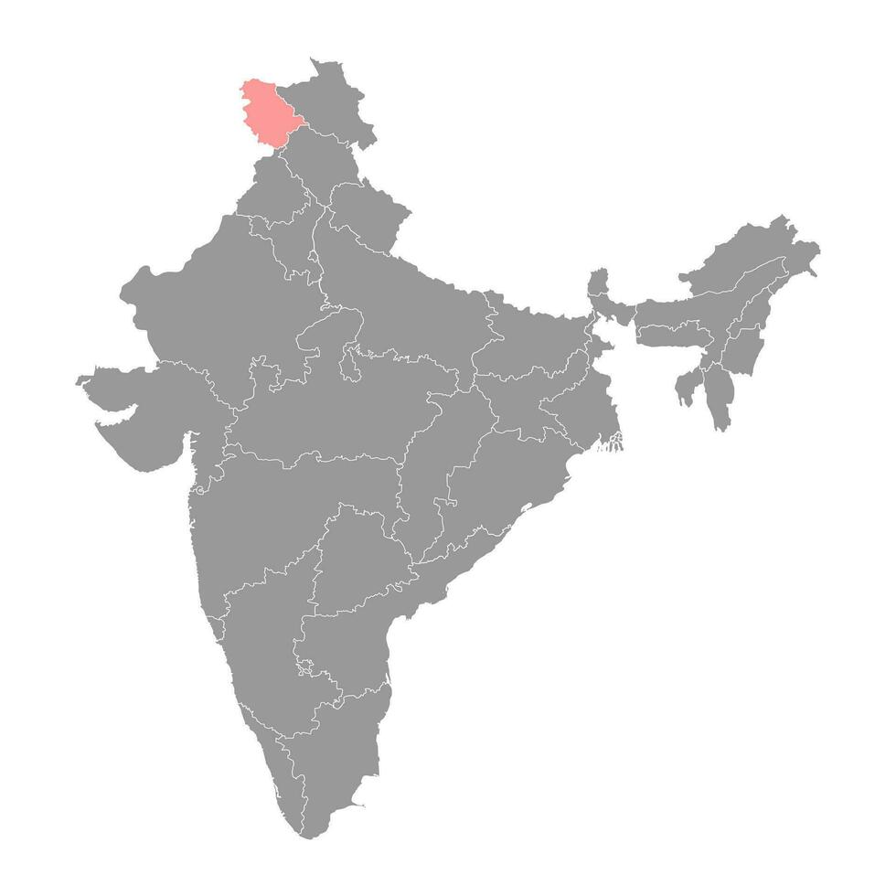 jammu e kashmir regione carta geografica, amministrativo divisione di India. vettore illustrazione.