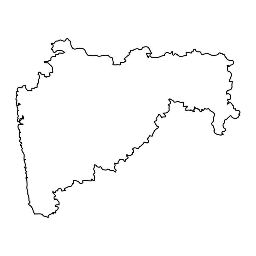 Maharashtra stato carta geografica, amministrativo divisione di India. vettore illustrazione.