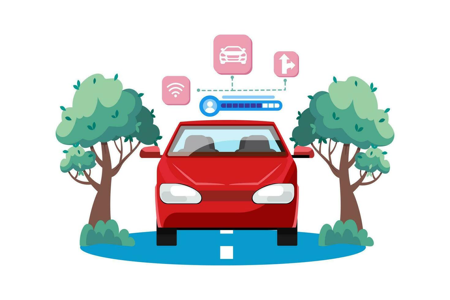 autonomo veicoli uso ai per navigazione. vettore