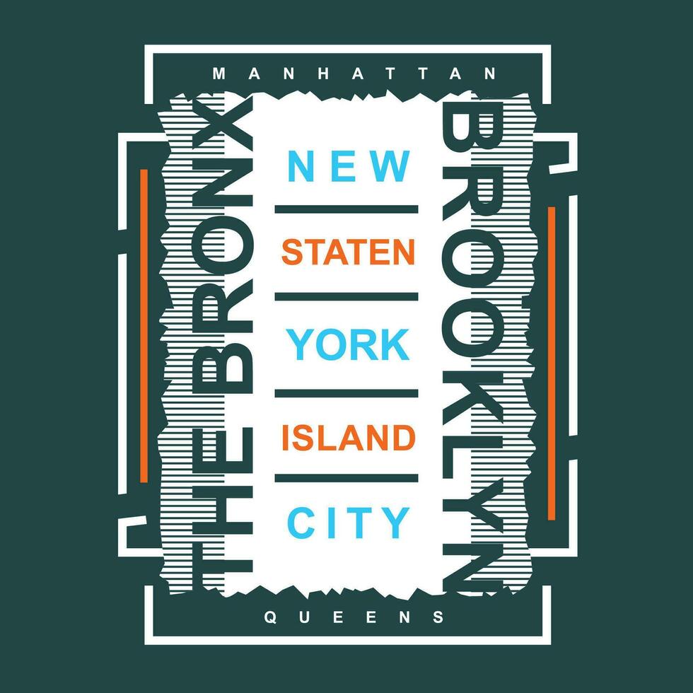 il Bronx brooklyn astratto, tipografia design vettore, grafico illustrazione, per t camicia vettore